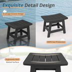 LUE BONA Outdoor Adirondack Ottomans, Footrest Footstool Set of 2, Outdoor Foot Rest for Patio, HDPS All Weather Waterproof Footrest Footstool for Adirondack Chair, Black