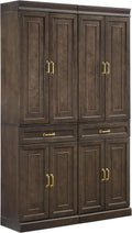 Crosley Furniture Stanton 2-Piece Pantry Storage Cabinet Set with Shelves, Kitchen, Dining, or Laundry Room, Coffee