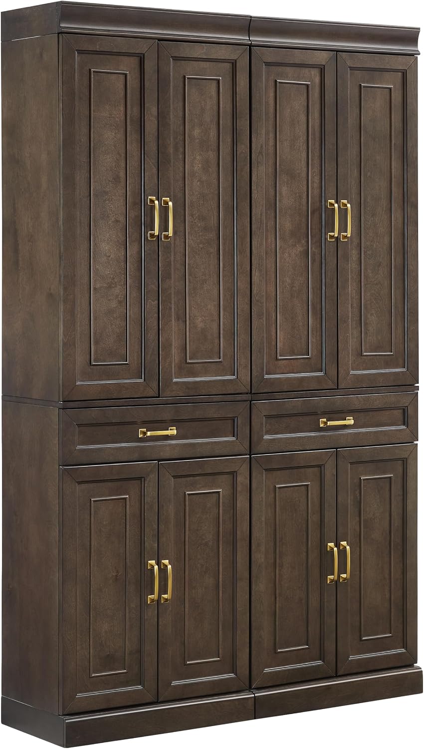 Crosley Furniture Stanton 2-Piece Pantry Storage Cabinet Set with Shelves, Kitchen, Dining, or Laundry Room, Coffee