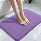 Yimobra Memory Foam Bath Mat, Super Soft Absorbent Bathroom Rug Non Slip 31.5x20 Inch, Quick Dry, Machine Washable Floor Carpet for Tub Shower, Home Decor Accessories, Lavender