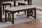 New Classic Furniture Gia Upholstered Dining Bench, Cherry Brown