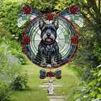 Scottish Terrier Dog Ears Wind Spinner, Scottish Terrier Wind Spinner Hanging for Yard and Garden V02