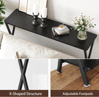 Console Table with Storage Shelf, Narrow Entryway Table, Behind Couch Tables, Thin Sofa Tables for Living Room, Hallway, Bedroom, Foyer