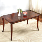 59”Farmhouse Dining Table with Carved Legs,Rectangular Kitchen Table for 4–6 Person, Solid Wood Dinner Table for Living Room, Dining Room,Easy Assembly Cherry Brown CZ-A1168-WD