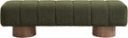 Christopher Knight Home Manila 64" Boucle Dining Bench, Upholstered Ottoman Bench, Rectangular Dining Seat, Spacious Seating, Long Footstool for Living Room Dining Room, No Assembly Needed, Green