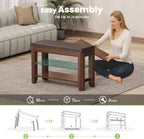Shoe Bench for Entryway, Solid Rubberwood Shoe Bench with Hidden Storage, Adjustable 2-Tier Shelves & Soft PU Leather Seat, Shoe Rack Durable Easy Assembly for Hallway or Bedroom - Brown, 31.5"