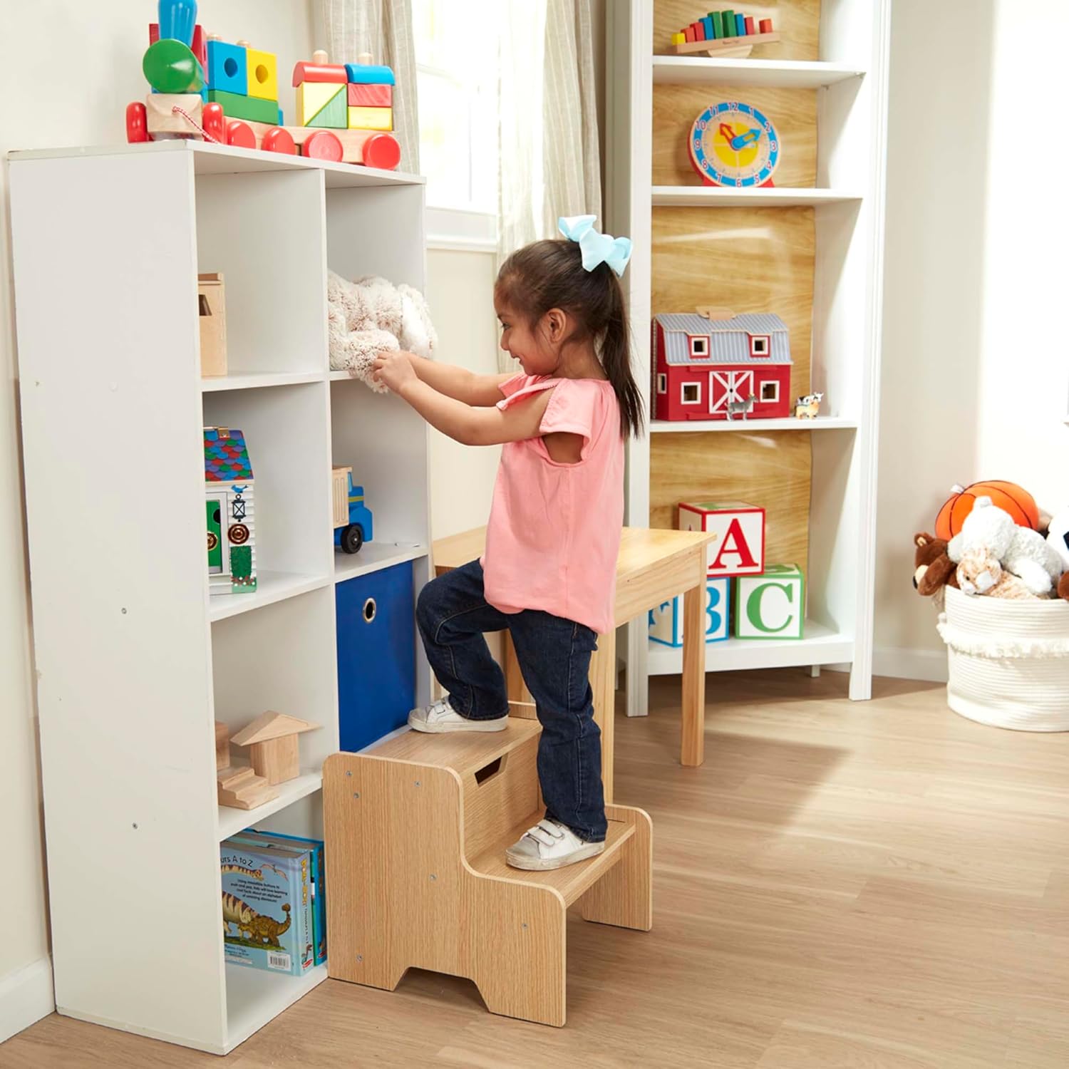 Melissa & Doug Kids Wooden Step Stool - Light Natural Finish