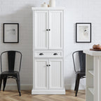 Crosley Furniture Shoreline Coastal Pantry Storage Cabinet with Shelves, Kitchen, Dining, or Laundry Room, White