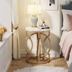 Tribesigns Modern Round End Table Set of 2 with Thickened Tabletop