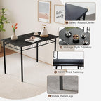 Kitchen Dining Table Set for 4, 5-Piece Kitchen Table Set,Dining Room Table Sets,Rectangular Kitchen Table Set with 4 Chairs for Small Space, Dinette,Apartment,Rustic Black