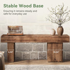 Solid Wood Bench, 47” Farmhouse Entryway Bench with Thickened Seat & Artistic Legs, Heavy Duty Indoor Bench for Bedroom, Hallway, Living Room, Indoor, Porch, Natural