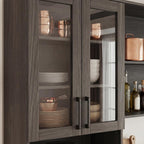Timechee 82.7" Tall Kitchen Pantry Storage Cabinet, Large Free Standing Food Storage Hutch with Doors and Shelves, Modern Cupboard Coffee Bar with Drawers for Dining Room, Gray