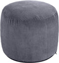 WSOFRLAC Pouf Ottoman Foot Stools Ottoman with Foam Small Corduroy Ottomans for Living Room Ottomans Pouf 20x15 Floor Poufs Foot Rest for Office Chair Dark Grey Foot Stool Small