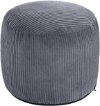 WSOFRLAC Pouf Ottoman Foot Stools Ottoman with Foam Small Corduroy Ottomans for Living Room Ottomans Pouf 20x15 Floor Poufs Foot Rest for Office Chair Dark Grey Foot Stool Small