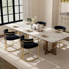 Black Velvet Upholstered Dining Chairs Set of 4, Modern Barrel Dining Chair with Gold Legs, Kitchen Chairs Open Back Accent Chairs Arm Side Chair for Living Dining Room/Vanity