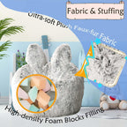 Fluffy Bean Bag Chair for Kids, with Plush Faux Fur Cover, 2.5FT Memory Foam Bean Bag Chairs for Teens & Kids, Ultra Soft Sofa for Living Room/Bedroom/Dorm,Grey