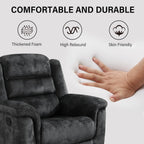 EBELLO Manual Recliner Chair, Soft Fabric Recliner Sofa with Overstuffed Armrest and Backrest for Living Room, Bedroom, Grey