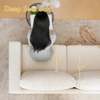 ELUCHANG Oversized 85'' Couches for Living Room, Modern 3-Seater Cloud Couch with Removable Cover, Wide Armrest, Thick Spring Cushions, Comfy Deep Sofa for Apartment, Office, Small Space, Linen Beige