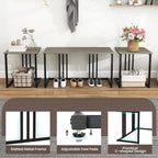 Giantex 4-Piece Dining Table Set for 4, Modern Kitchen Table and Chairs, Nesting Furniture Set with Bench & 2 Stools, Space-Saving Desk Set, Dinette Set for Small Place, Dining Room Restaurant (Grey)