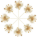 Gyufise 30Pcs Foil Firework Cupcake Toppers Happy Birthday Cake Toppers Sparkle Tinsel Flower Drink Stirrers Cocktail Food Fruit Toothpicks for Valentine's Day Party Supplies Gold