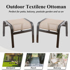 Outdoor Footstools Metal Patio Chairs Outdoor Ottoman Furniture Outside Footrests Small Seat Set of 2 for Garden,Balcony,Lawn, 22 inches *20 inches *17 inches