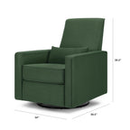 Davinci Piper Upholstered Recliner and Swivel Glider in Pine Green, Greenguard Gold & CertiPUR-US Certified