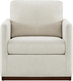 CHITA Swivel Accent Chair, FSC Certified Wood Frame, Fully Assembled, Linen | Linen Fabric Arm Chair with 360° Swivel Wood Base, Mid Century Modern Living Room Chair, 33"Dx30"Wx33"H, 300 Lb Capacity