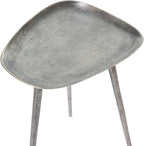 Convenience Concepts Bali Metal Tall End Table 16" - Tall Modern Artisan Handcrafted Living Room Table, Unique Cast Metal Family Room Side Table, Bohemian Cocktail Style, Antique Silver