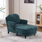 Chaise Lounge Chair Indoor, 59.8" Oversized Couch Reading Chairs, Chenille Comfortable Deep Sleeping Single Sofa, Upholstered Modern Couch Sofa Bed for Living Room, Bedroom & Apartment (Teal)