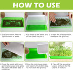 EBaokuup 5 Pcs Seed Sprouter Tray with Drain Holes - BPA Free Seed Germination Propagation Trays, Soil-Free Wheatgrass Bean Sprouts Microgreens Growing Kit with Germinating Paper