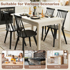 GOFLAME Windsor Dining Chairs Set of 2, Farmhouse Kitchen Chairs with Rubber Wood Frame, Slat Spindle Back, Armless Side Chairs for Dining Room, Living Room, Restaurant