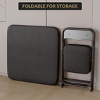 Folding Table and Chair Set of 3 Fold-Flat Design No Assembly PU Padded | 3-Piece PU Padded No Assembly PU Padded Comfort – A Perfect Space-Saving Activity Set for Kids Ages 2-8