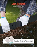 VEVOR Steel Landscape Edging, 5 Packs 39 x 5 in Rust-Resistant Metal Landscape Edging, Bendable Garden Edging Border, Heavy Duty Lawn Edging, Easy-to-Install, Flower Bed Yard Pathway Divider Black