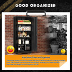 Greenvelly 73" Metal Garage Storage Cabinet with Wheels, Black Lockable Metal Cabinet with 2 Doors and 4 Adjustable Shelves, Rolling Steel Tool Organization for Garage, Home, Office, School