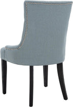 SAFAVIEH Home Collection - Abby Sky Blue Upholstered Dining Chair, Button Tufted Back, Nailhead Trim, Classic Accent Chair (MCR4701N)