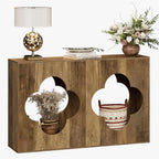 Tohomeor Farmhouse Console Table, 2-Tier Entryway Table with Storage, Behind Couch Table Wood Narrow Console Tables for Living Room, Foyer, Hallway, Entry, Retro Brown