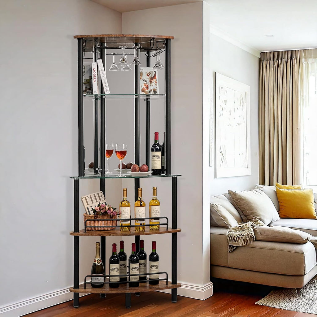Mango Steam Contemporary Modern Home Entertainment Liquor Bar Catalina Table (Tower Bar, Rustic Wood)