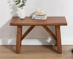 chairus Farmhouse Solid Wood Bench, 30" Entryway Bench Seat Rustic Narrow Dining Room Bench for Kitchen/Living Room/Bedroom/Entrance/Small Apartment, Walnut