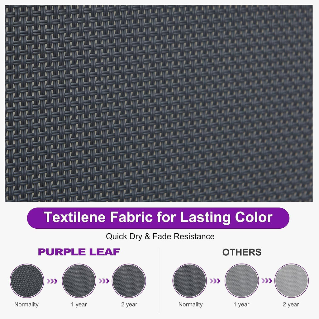 PURPLE LEAF Paiot Chaise Lounge Set of 2 Chaise Lounge w/Wheel, Dary Grey | Stain-resistant mesh wipes clean instantly, Vibrant colors match your outdoor decor, Sleek Style Elevates Your Patio