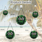 Stained Glass Window Hanging - Green Owl Suncatcher for Doors Garden Patio Funny Bird Sun Catchers Decor Christmas Mother's Day Birthday Teenager Gifts for Women Men Mom Nana Friend 7.8 in