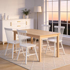 ClinQ Windsor Dining Chair Set of 4, Spindle Back Wooden Chairs for Kitchen and Dining Room, Farmhouse Country Wooden Dining Chairs for Dining Living Room, Farmhouse, Restaurant, White