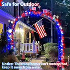 QITONG 500 LED Red White and Blue String Lights,165ft 4th of July Lights Plug in Outdoor Indoor, 8 Modes Clear Wire Patriotic Light for Independence Day Memorial Day Celebration Party Decor