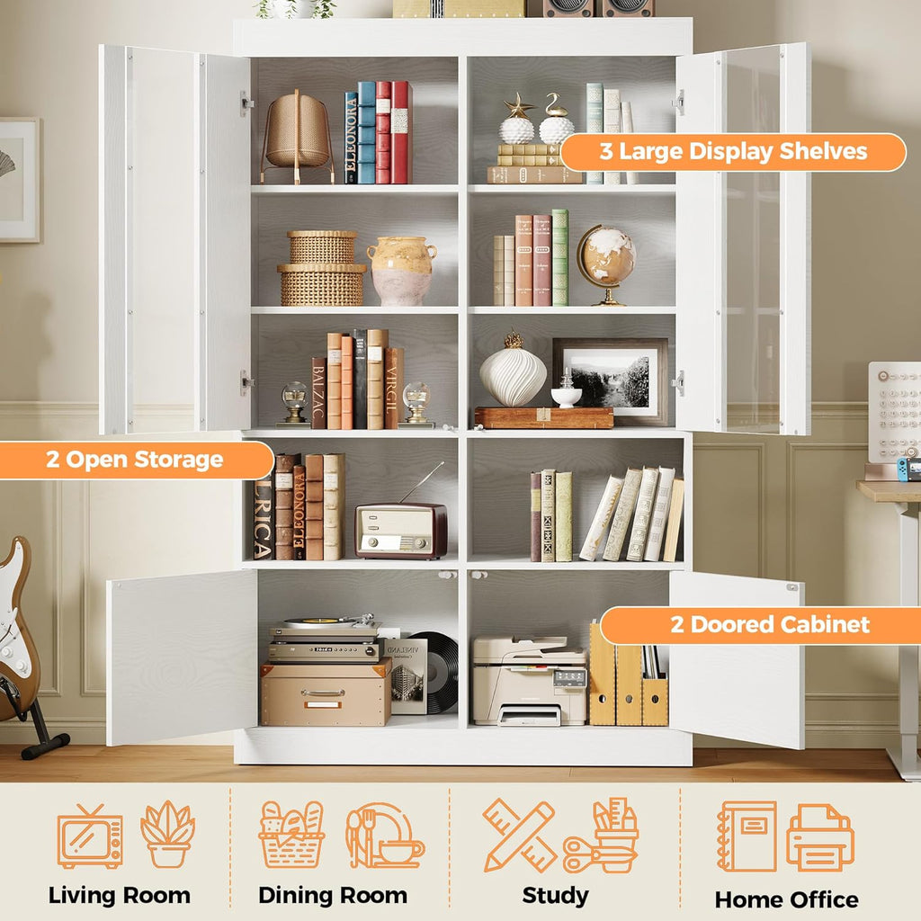 IRONCK Kitchen Pantry Cabinet, 70.7 Inch Tall Pantries, Pantry Cabinet with Acrylic Doors, Freestanding Kitchen Cabinet with Storage for Dining Room, Kitchen