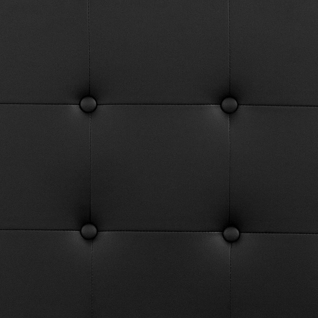 EMMA + OLIVER Black King Button Tufted Headboard
