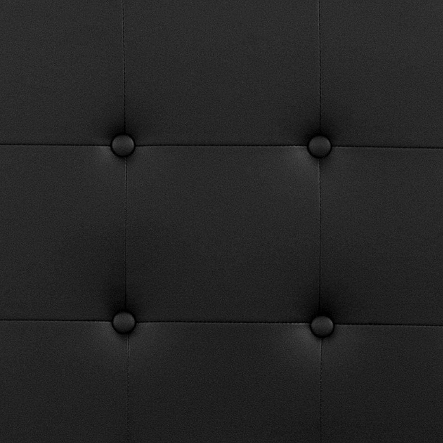 EMMA + OLIVER Black King Button Tufted Headboard