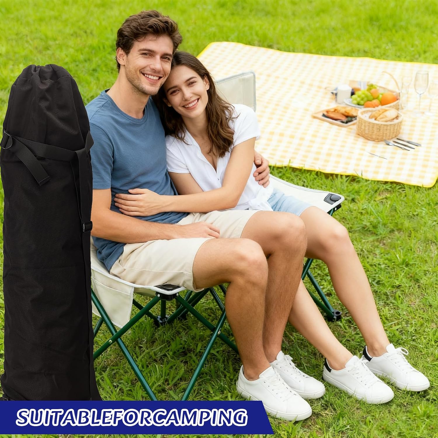 47" x 16" Large Camping Chair Replacement Bag，900D Oxford Cloth Folding Chair Carry Bag with Shoulder Strap, Heavy Duty Carry Sack for Outdoor Fishing Hammock Tent Camping Travel