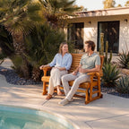 Fortune Candy Patio Glider with Cup Holders, High Roll Back and Deep Contoured Seat, Heavy Duty 800 Lb (Brown, 2-Seater)