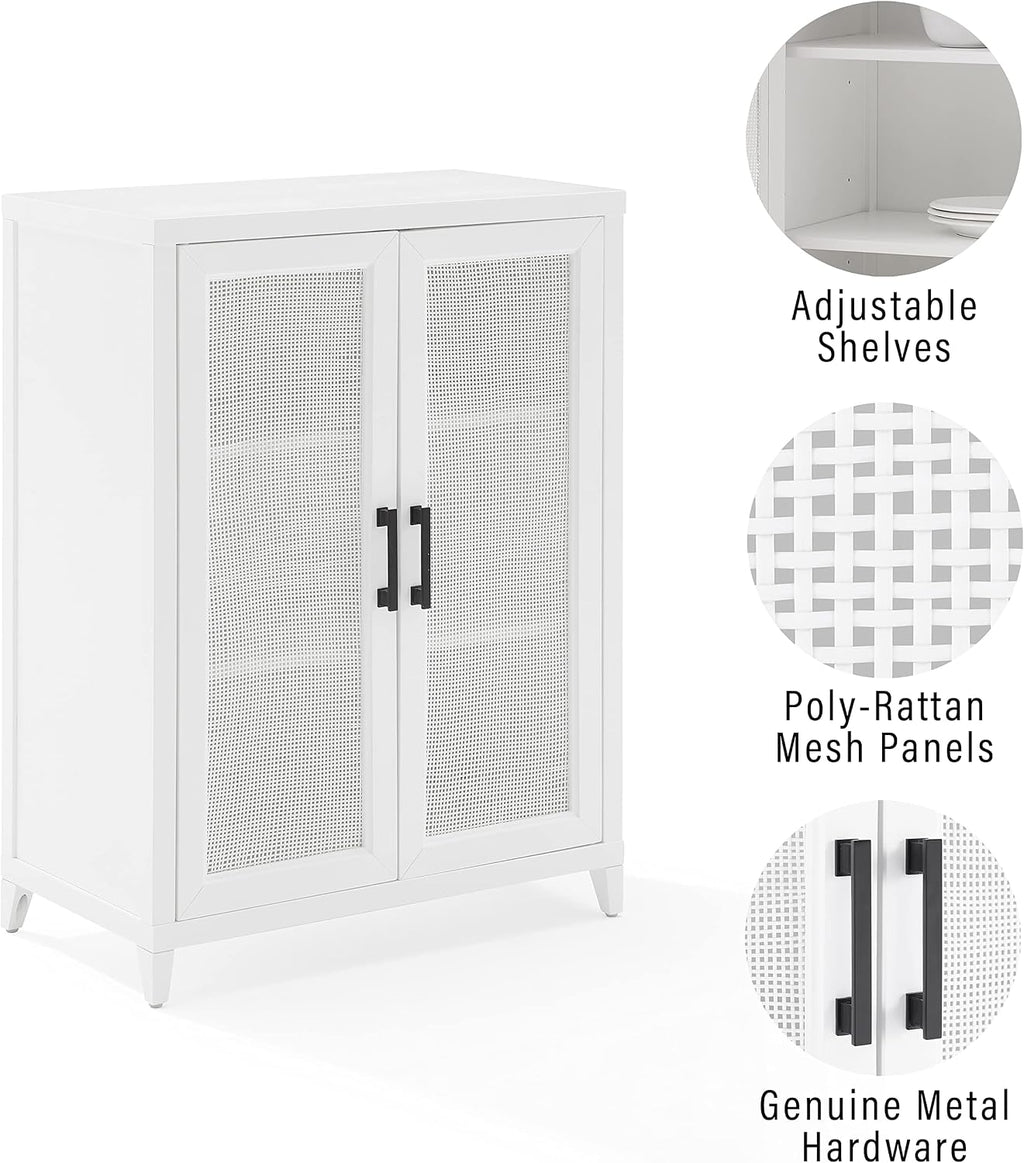 Crosley Furniture Milo Stackable Pantry Storage Cabinet with Shelves, Kitchen, Dining, or Laundry Room, White