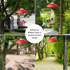 Squirrel Baffle Hummingbird Feeder Shade Cover Dome Shield Hang from Bird Feeders for Outdoors Squirrel Proof Protect Feed Red Yellow Attract Hummingbirds Moat Proof-14inch(Red)