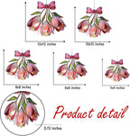 Pink Bell Flower Acrylic Suncatcher Stained Glass Effect Window Car Hanging Christmas Ornament Indoor Outdoor Decor Garden Sun Catcher Panel Gifts for Flower Lover for Women Mom Grandma